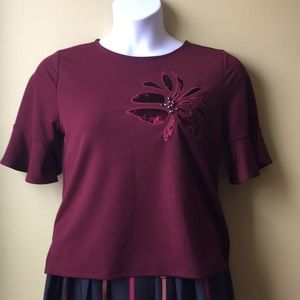 Burgundy jeweled top